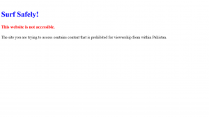 Website Censored by the Government of Pakistan