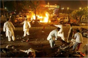 Afthermath of a Taliban attack, sudide bombing